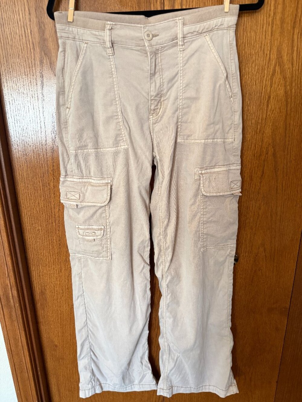 American Eagle AE Cargo Utility Pants Size 2 Regular Khaki Stretch Multi Pocket